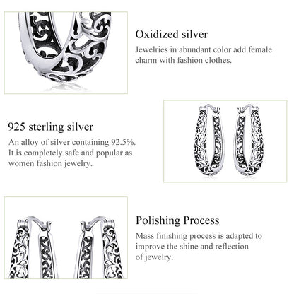 Vintage Vine Hoop Earrings