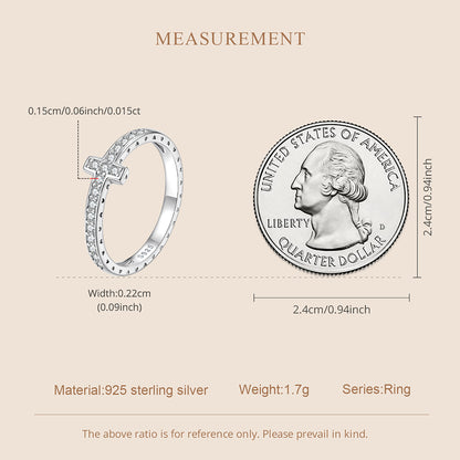 Cross Moissanite Ring