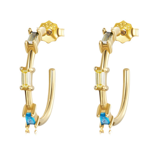 Sparkling Square Stud Earrings