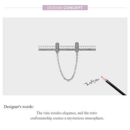 Classical Vine Safety Chain Charm
