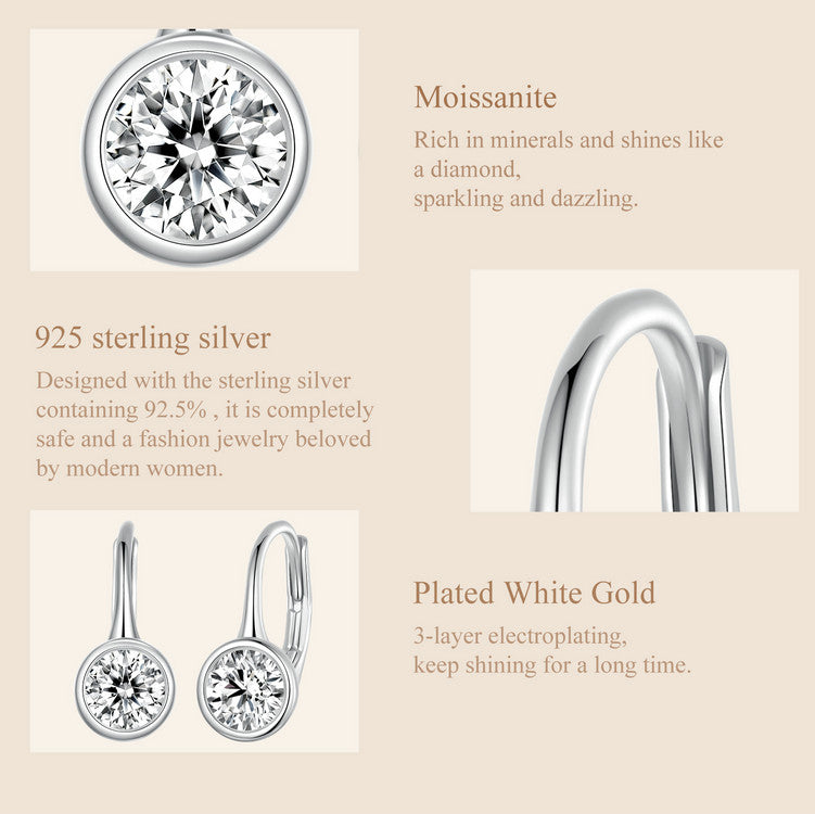Sparkling Moissanite Spring Ear Climbers