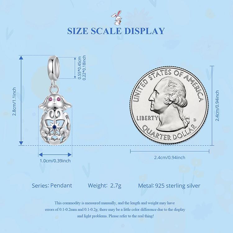 Easter Rabbit Pendant Charm