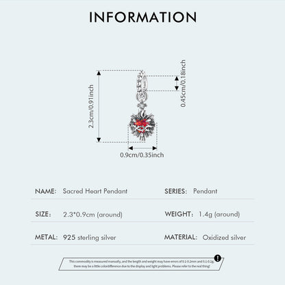 Sacred Heart Pendant Charm