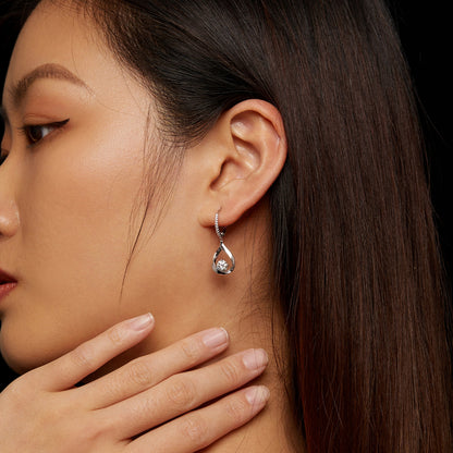 Teardrop Moissanite Spring Earrings