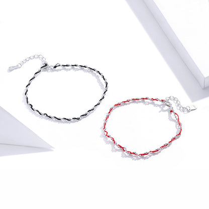 Compact Red String Bracelet
