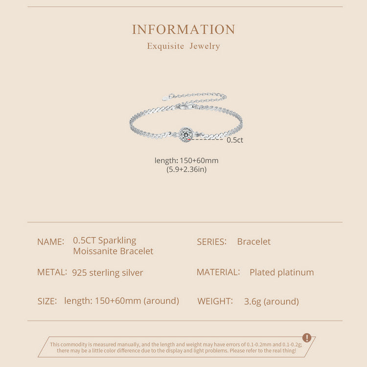 0.5ct Sparkling Moissanite Bracelet