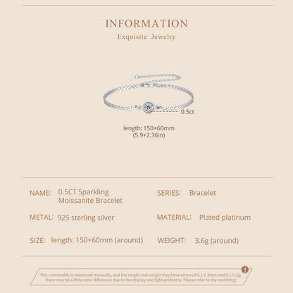 0.5ct Sparkling Moissanite Bracelet