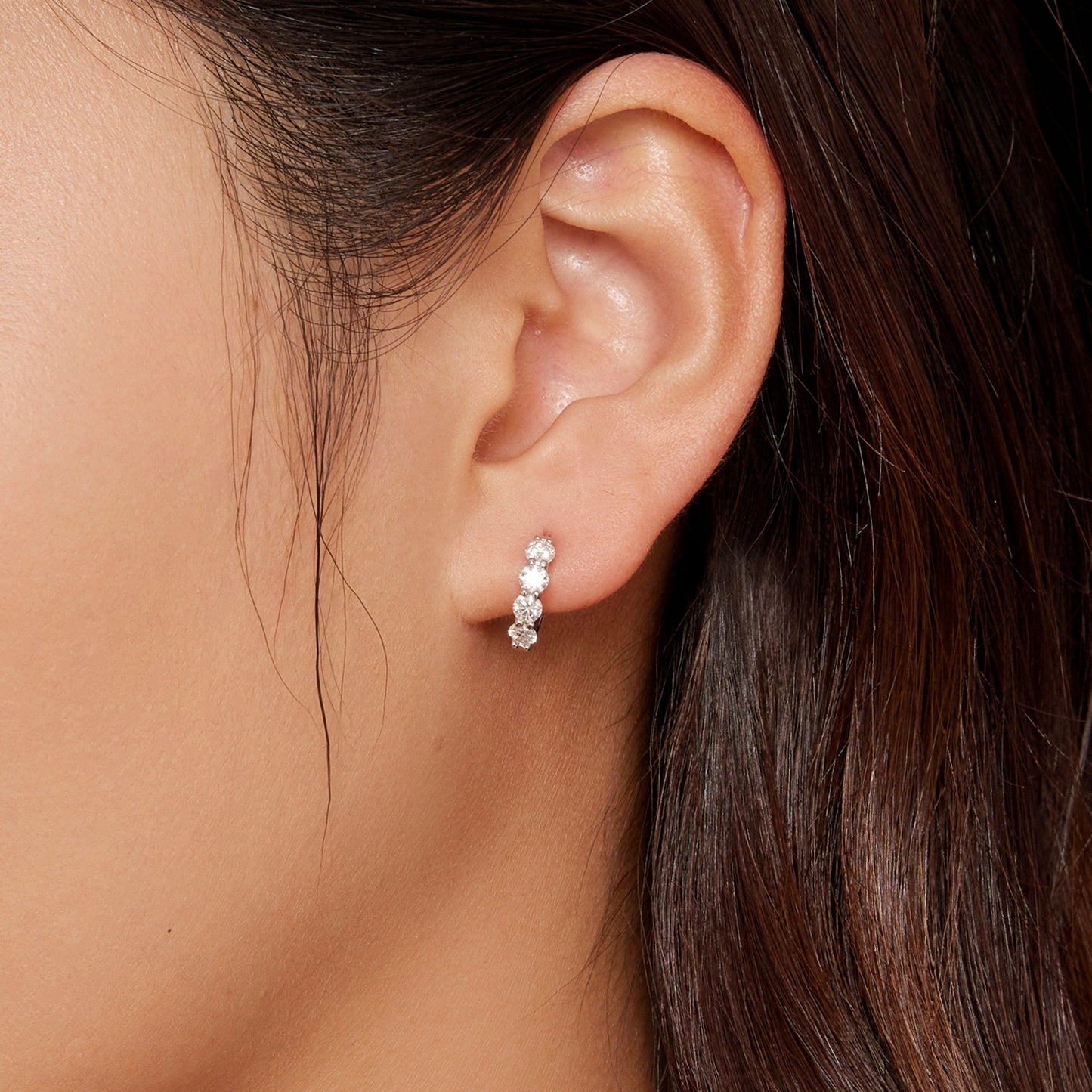 Moissanite Ear Climbers ，Moissanite Stud Earrings 925 Sterling Silver Lab-Created Diamond Alternative Jewelry for Women Men