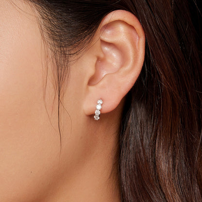 Moissanite Ear Climbers ，Moissanite Stud Earrings 925 Sterling Silver Lab-Created Diamond Alternative Jewelry for Women Men