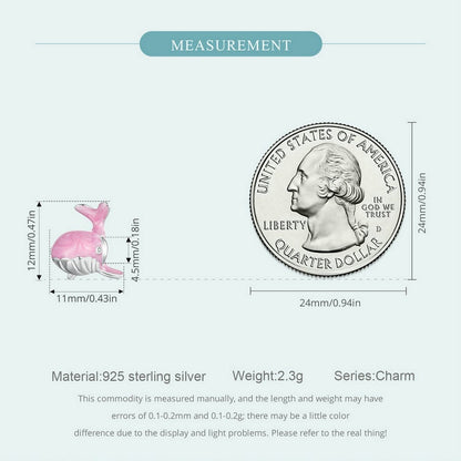 Pink Whale Charm