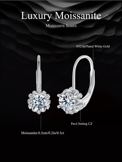 Floral Bud Moissanite Spring Earrings