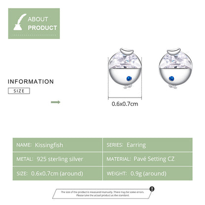 Kissing Fish Stud Earrings