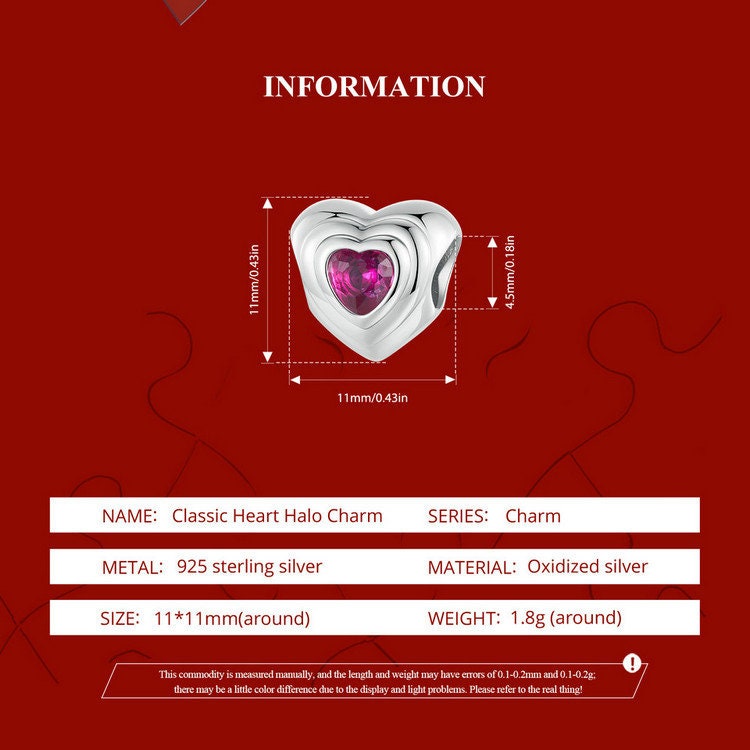 Classic Heart Halo Charm