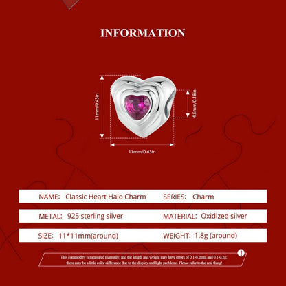 Classic Heart Halo Charm