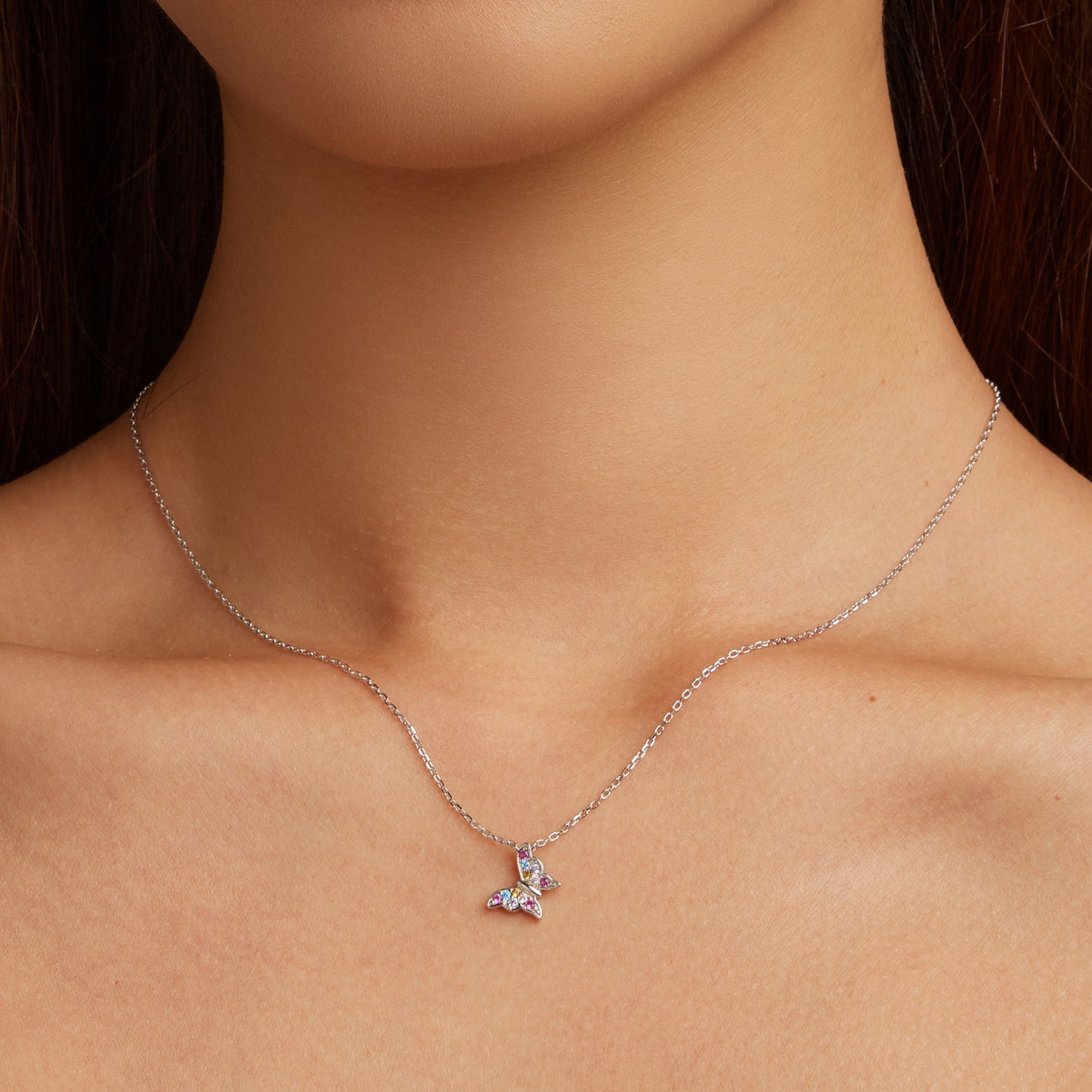 Multi-colored Butterfly Necklace