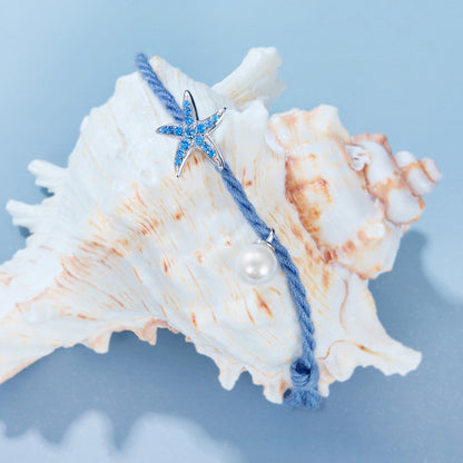 Starfish Shell Beaded Cord Bracelet