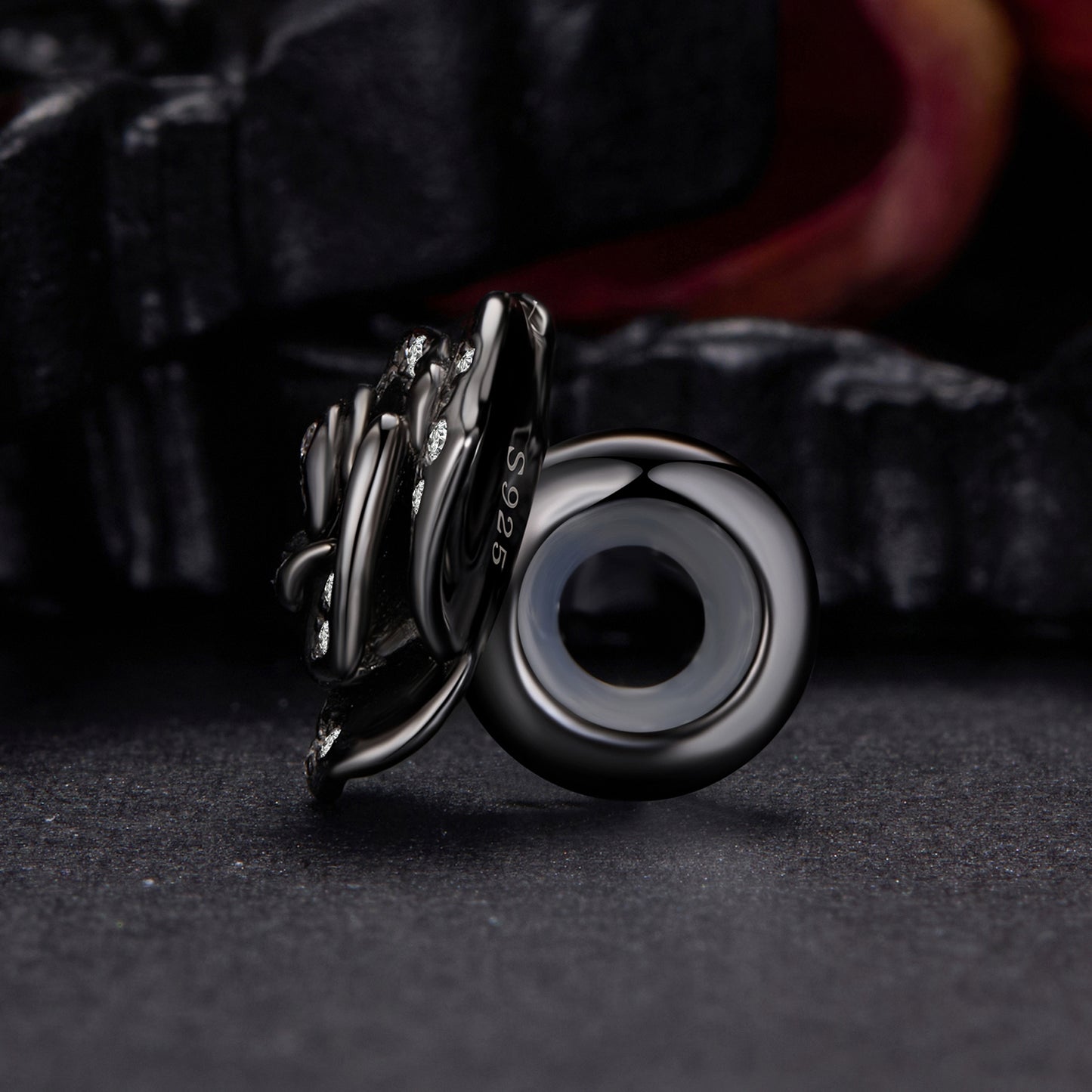 Midnight Rose Silicone Beads Charm