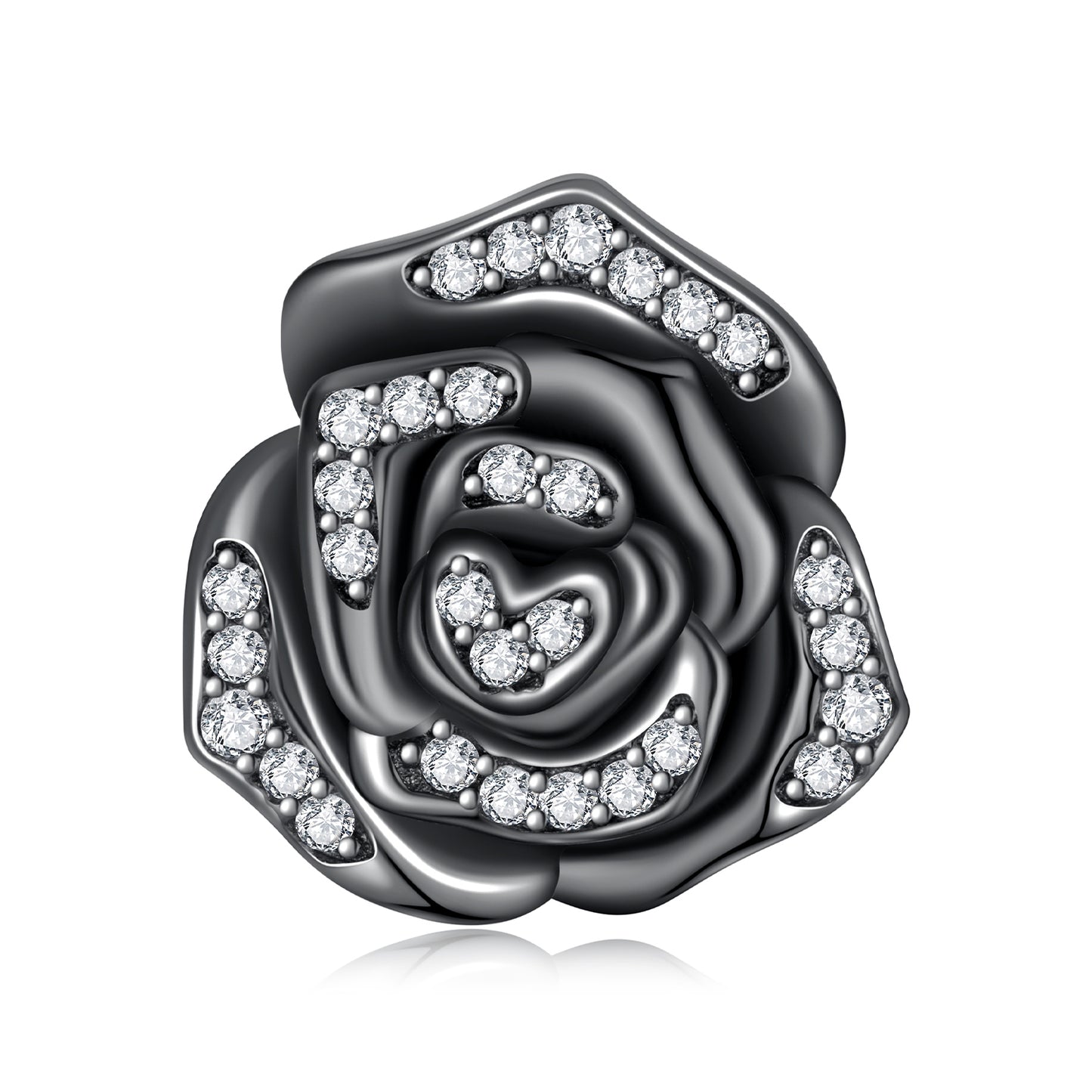 Midnight Rose Silicone Beads Charm