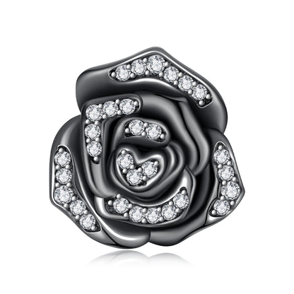 Midnight Rose Silicone Beads Charm