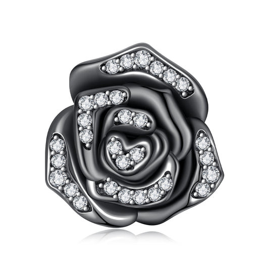 Midnight Rose Silicone Beads Charm