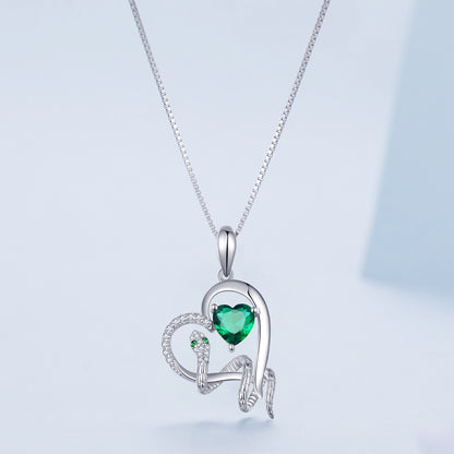 Elegant Serpent Heart Necklace