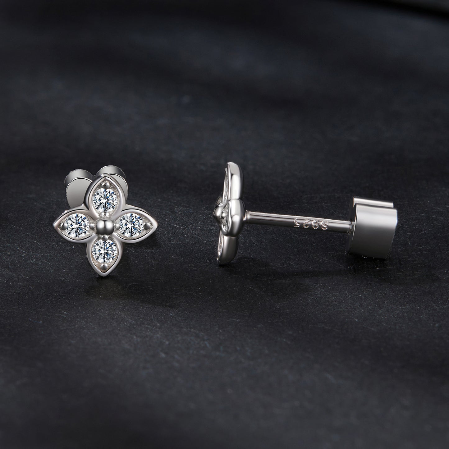 Clover Moissanite Studs