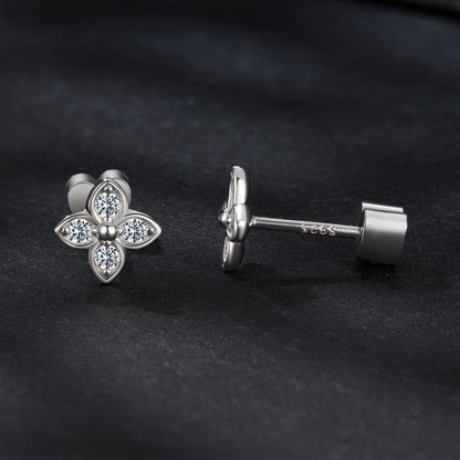Clover Moissanite Studs