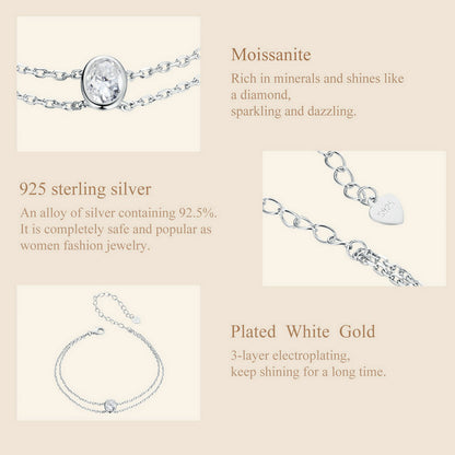 1ct Double-Layer Moissanite Bracelet