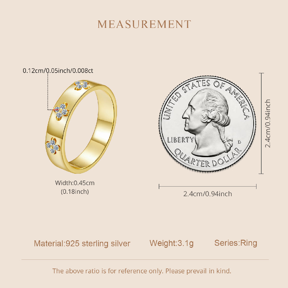 Lucky Clover Moissanite Ring