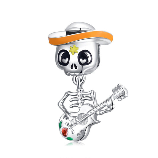 Halloween Theme Guitar Skull Charm