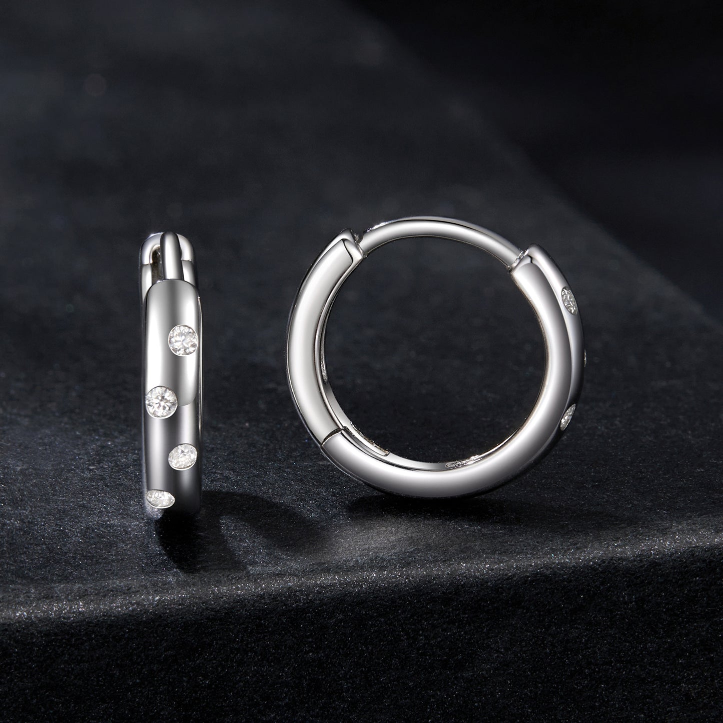 Bubble Design Moissanite Ear Climbers