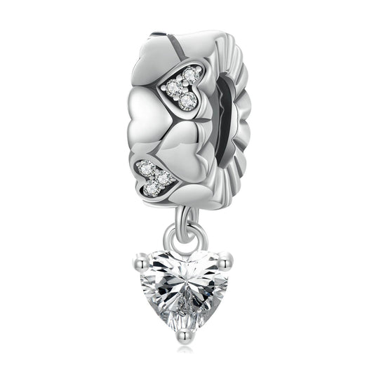 Heart Silicone Stopper Beads Charm