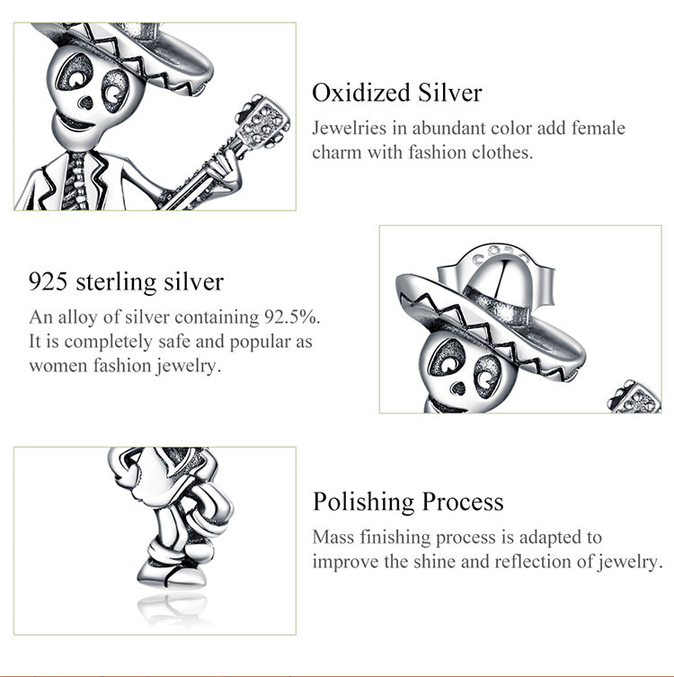 Guitar Skull Hoop Earrings