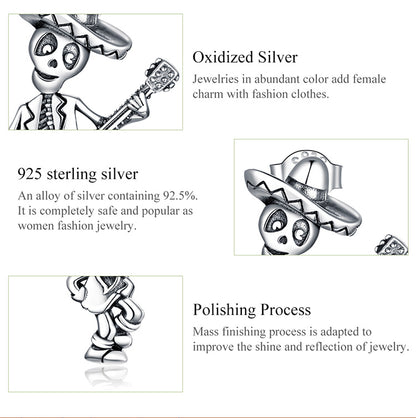 Guitar Skull Hoop Earrings
