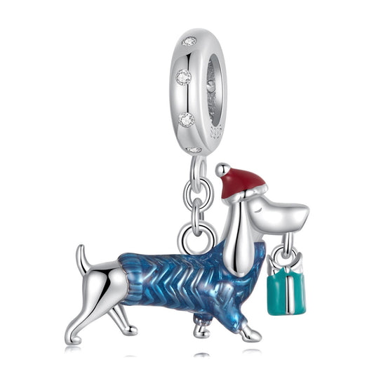 Christmas Dachshund Pendant Charm