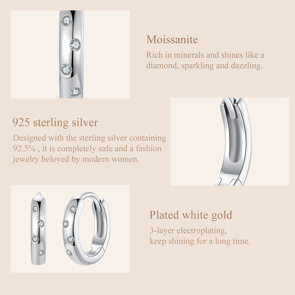 Bubble Design Moissanite Ear Climbers