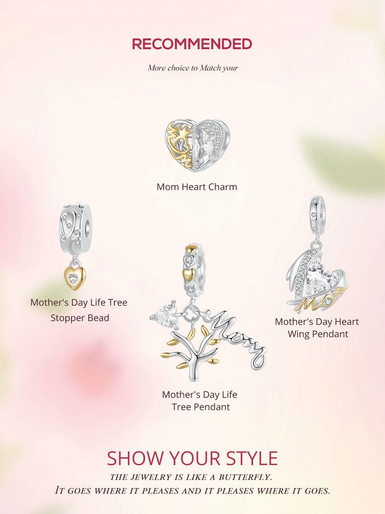 Mother's Day Life Tree Stopper Bead Charm