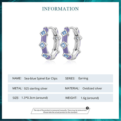 Aqua Spinel Clip Earrings