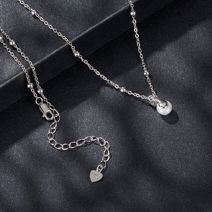 Pearl Moissanite Collarbone Necklace