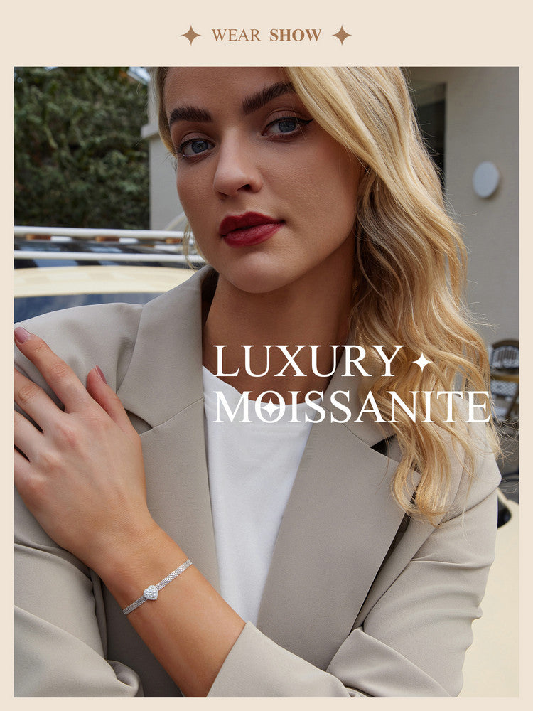 Woven Heart Moissanite Bracelet