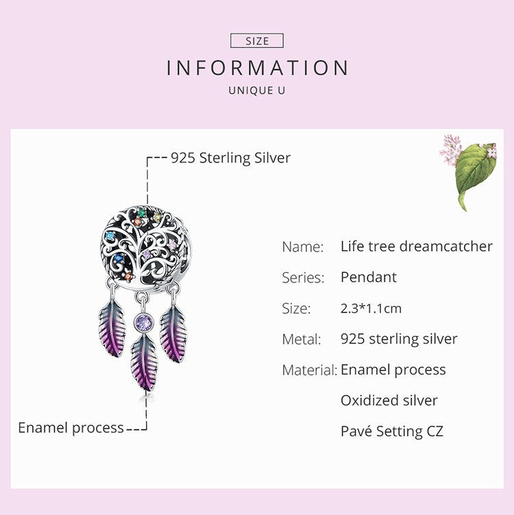 Life Tree Dreamcatcher Charm