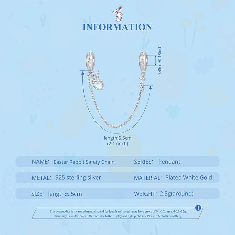 Easter Rabbit Safety Chain Charm