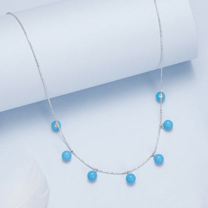 Blue Turquoise Collarbone Chain Necklace