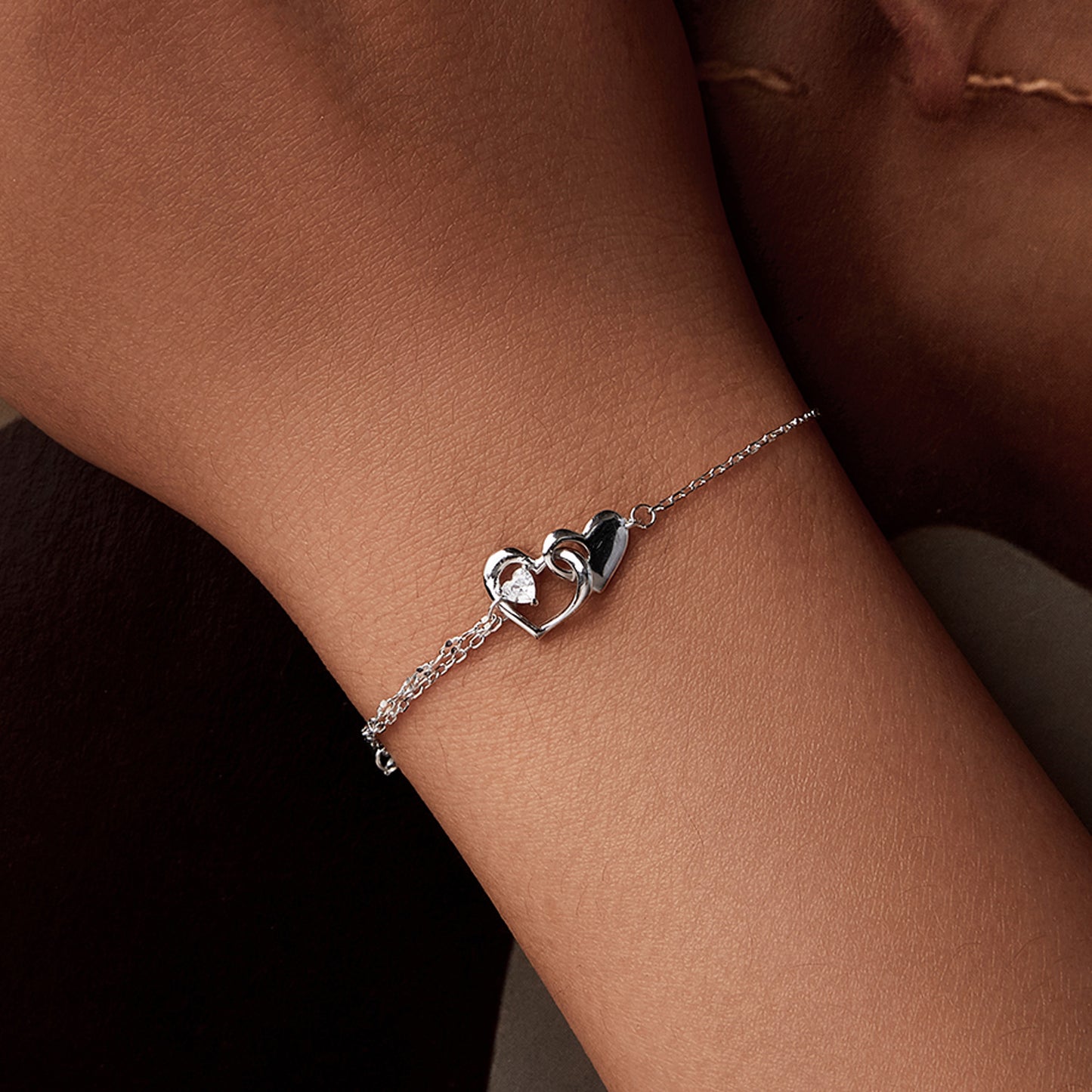 Dual Heart Charm Bracelet