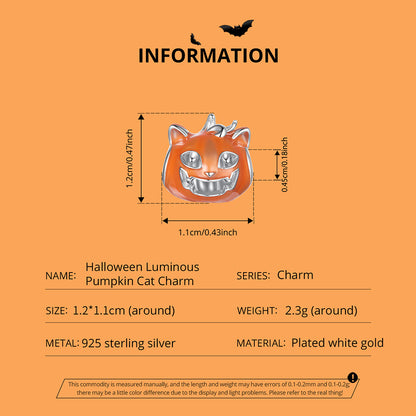 Halloween Luminous Pumpkin Cat Charm