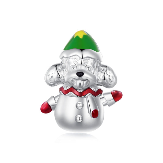 Christmas Snowman Puppy Charm