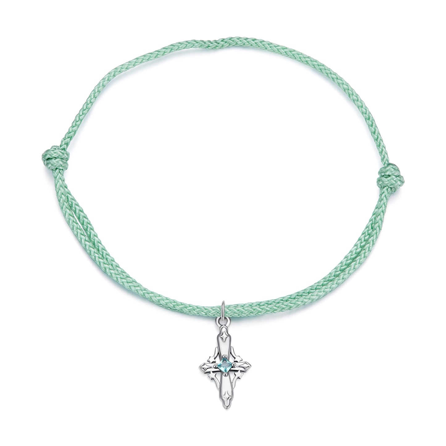 Celestial Cross Charm Cord Bracelet