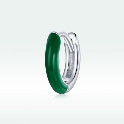 Dual-Tone Clip-On Earrings-Green