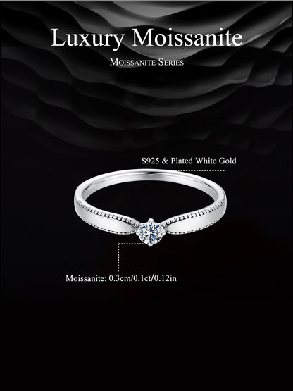 Elegant Sparkling Moissanite Ring