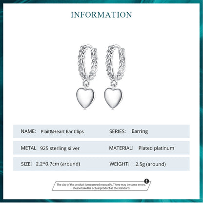 Twisted Heart Clip-On Earrings